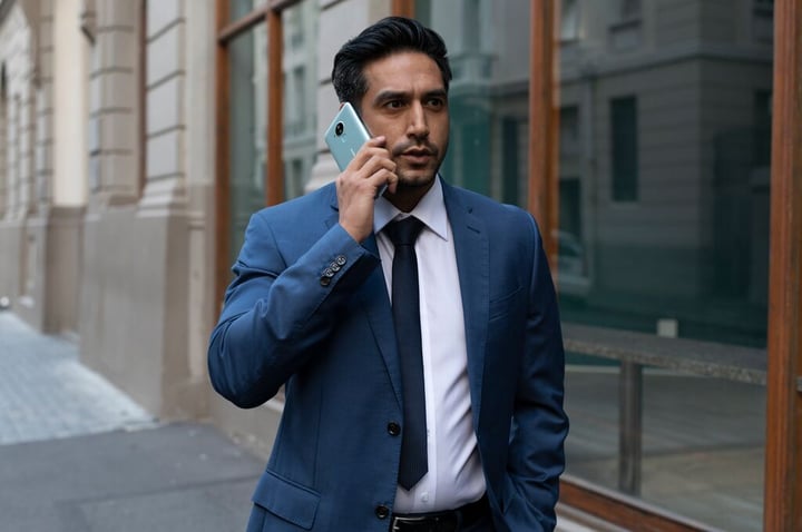 business man talking on the phone