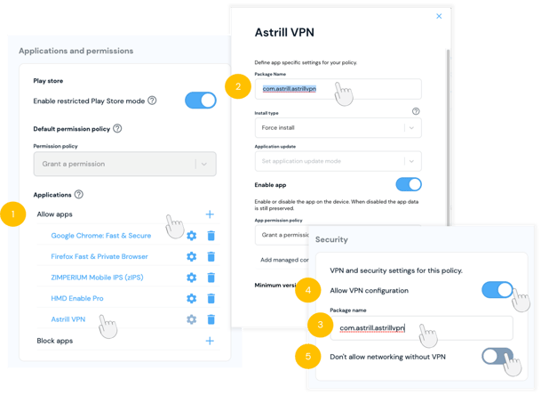 how to push vpn configurations to devices