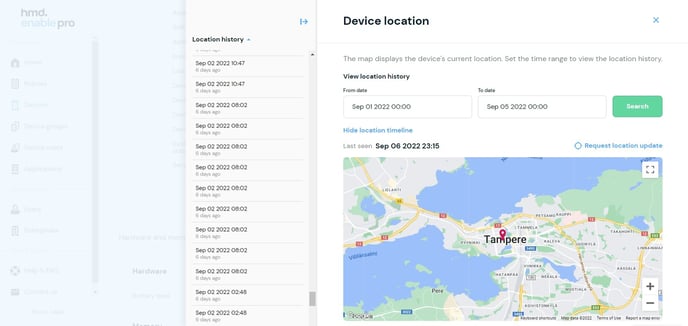 location tracking in HMD Enable Pro